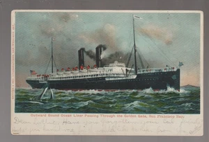 San Francisco CALIFORNIA 1907 STEAMER KOREA Steamship OCEAN LINER Bay B1 - Picture 1 of 2