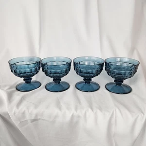 4 Vintage Indiana Glas Whitehall Riviera Blau Dessert Sherbet Gläser Kolonie RAR - Bild 1 von 3