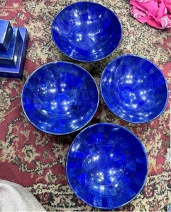 Große Lapislazuli Schale Handarbeit Natur Edelstein Dekor Afghan Blau Kristall - Bild 1 von 6
