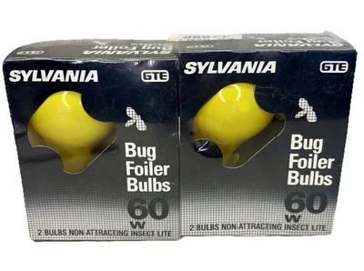 Sylvania Bug Light Bulb 60W Outdoor Non-Attracting Insect Light Bulbs NOS 2 Pack - Image 1 of 4