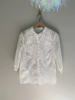 Blusa túnica transparente Emma James con cuentas floral romántica top talla mediana Foto 1 de 4