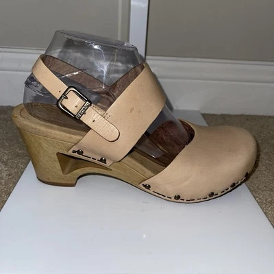 Sandalias con zueco de madera de cuero natural Dansko - talla 40 Foto 1 de 4