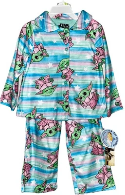 Disney Starwars Baby Yoda Sz 4T  Flame Retardant, 2pc Top & pants pajamas NWT - Image 1 of 4