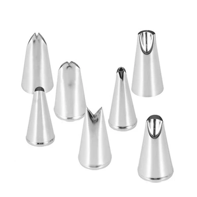 7 Pcs Cake Nozzles Stainless Pattern Icing Tips Set Decorating Tools - Imagen 1 de 4