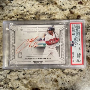 2018 TOPPS DIAMOND ICONS RED INK AUTOGRAPHS #RIA-FL FRANCISCO LINDOR #/25 PSA 10 - Picture 1 of 3