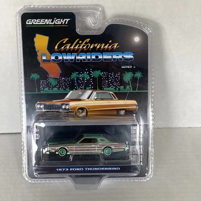 Ford Thunderbird 1973 Greenlight California Lowriders Green Chrome Chase Foto 1 de 4