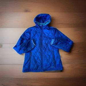 LL Bean Womens Xs Blue Hooded Reversible Jacket  284434 Y2 - Picture 1 of 7