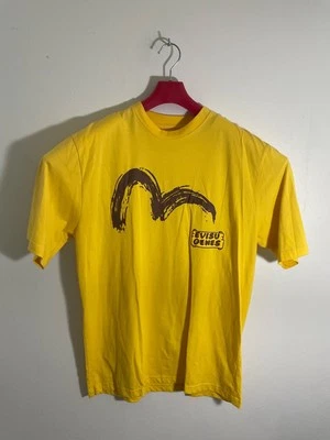 Camiseta Evisu Genes Edición Europea Amarilla XL 100% Algodón Ropa Informal Foto 1 de 4