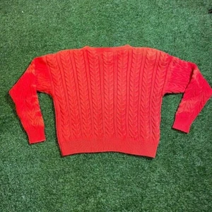 Vintage orange verwaschener Strickpullover 2567 Marke Basics - Bild 1 von 5