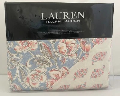 Lauren Ralph Lauren FULL/QUEEN 3 PIECE DUVET COVER SET COSIMA FLORAL PINK MULTI - Image 1 of 4