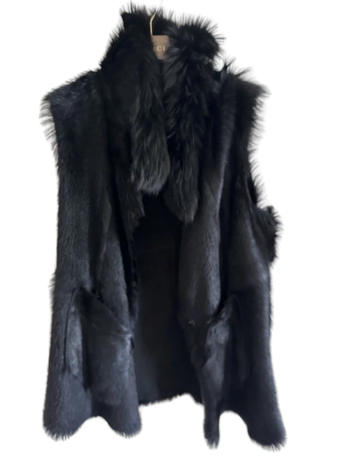 Chaqueta reversible de piel de oveja negra SYLVIE SCHIMMEL 42 FR/10 EE. UU. COMO NUEVA Foto 1 de 4