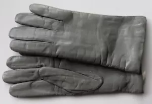 Guantes de cuero búlgaros vintage LOVECH 1983, cuero gris, talla 7. 3/4 - Imagen 1 de 4