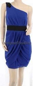 $188 AQUA Dresses Designer Royal Blue One Shoulder Embellished Cocktail Dress 8 - Picture 1 of 2