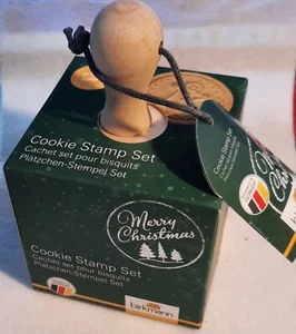 NEW * BIRKMANN~Set of 3~German CHRISTMAS GINGERBREAD COOKIE Stamp Wooden STAMPER - Picture 1 of 4