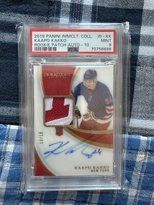 Kaapo Kakko 2019 Panini Immaculate Collection RPA / 10. PSA 9.