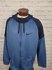 Nike Men's Xl Blue Black Fullzip Hooded Jacket