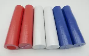 Plastic Poker Chips 100 Red 100 White and 100 Blue Poker Chips Diamond Trim NEW - Picture 1 of 5