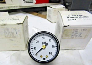 ✌️2) NEW AMTEX GAUGE 166321 FACE 1-1/2" 0-60 PSI 1/8" MNPT LOT OF 2 - Picture 1 of 4