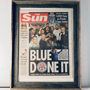 Leicester City Premier League Champions 16x12 Rahmen Dekor Fußball Erinnerungsstücke - Bild 1 von 2