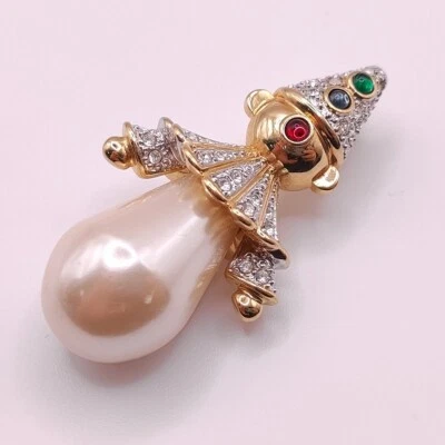 ⭐ Pierre Lang Anhänger Charm Halskette Kette Gold Collier Perle Stein 232 ⭐ - Bild 1 von 3