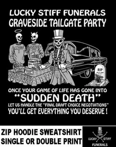 Felpa con cappuccio zip Funeral Graveside Angel Devil Sudden Death Tailgate Party - Foto 1 di 12