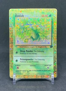 Oddish Team Rocket 63/82 Vintage Pokémon Vending Pegatina Tarjeta Brillo Holo - Imagen 1 de 2