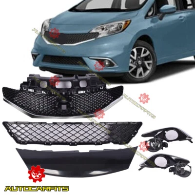 Fit Nissan Versa Note SR 2014 2015 2016 Front Grille&Cover Fog Light&Bezel Cover - Image 1 of 4
