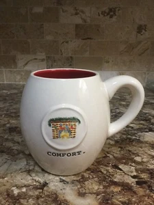 Rae Dunn CHRISTMAS Holiday "COMFORT" Stockings Over FIREPLACE COFFEE MUG CUP NEW - Picture 1 of 12