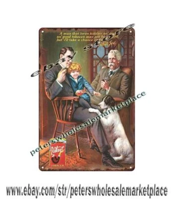 VELVET TOBACCO family with dog metal tin sign home kitchen wall lodge cafes - Image 1 of 4