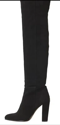 Botas Windsor Smith Talla 5.5 o 36.5 Negro Gamuza Cuero Gema Sobre la Rodilla Foto 1 de 4