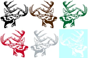 DEER HEAD ~ HUNTING ~ DECAL / STICKER ~ FACES LEFT OR RIGHT ~ 2 SIZES AVAILABLE - Picture 1 of 13