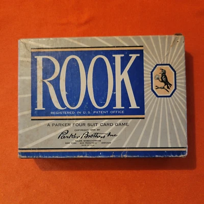 VINTAGE ROOK Card Game 1955 RED Cards, Box & Instructions Booklet - Image 1 of 4