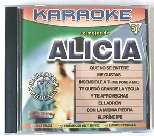 Karaoke #51 Lo Mejor De Alicia CD + Gráficos Karaoke Phoenix 8 + 8 Pistas CD-G - Imagen 1 de 4