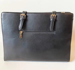 Damen Shopper Laptoptasche für 15,6", Handtasche schwarz PU-Leder - Bild 1 von 4