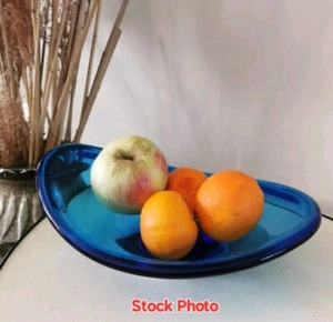 Danish-Style Art Glass Bowl Cobalt Blue Holmegaard Per Lutken Selandia Ikea MCM - Picture 1 of 6