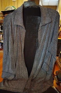 VIKKI VI BLACK Open Front Lined Jacket Cardigan SZ 2X VG CONDITION - Picture 1 of 6
