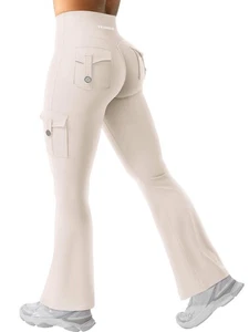 CoreFlex Mujeres Entrenamiento Acampanadas Leggings con Bolsillos Scrunch Carga Gimnasio Yoga Pierna... - Imagen 1 de 7