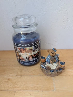 Yankee Candle Bluebeary Muffin 22oz tarro banda negra raro Foto 1 de 4