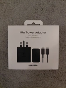 Genuine Samsung Galaxy 45W Power Adapter Charger Plug UK Brand New & Unopened - Zdjęcie 1 z 4