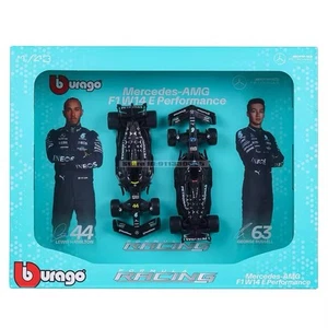 Quadro Burago AMG W14 George Russel Lewis Hamilton Modellino Auto Formula 1 Grey - Foto 1 di 1