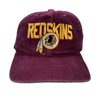 Vintage Washington Redskins Commanders Corduroy Snapback 90s Osfa Burgundy Nfl - Picture 1 of 4