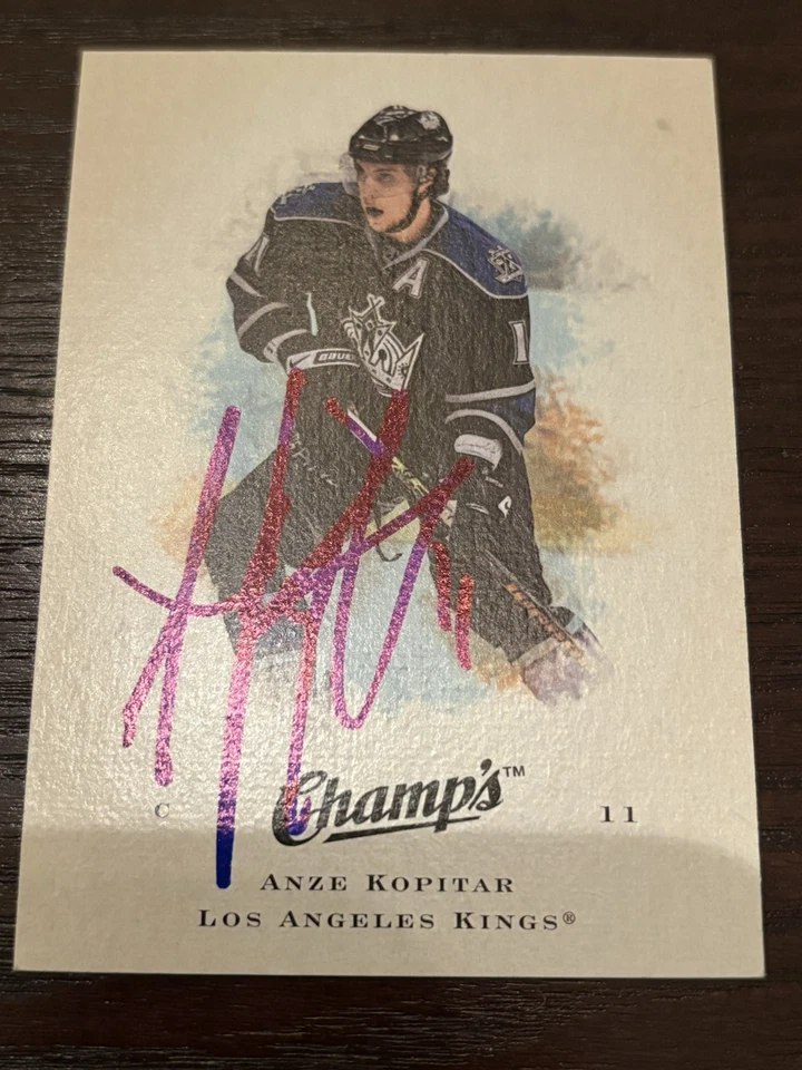 Signed 2008-09 Upper Deck Champ's Anze Kopitar #6 Kings Auto Card Rare! - Image 1 of 1