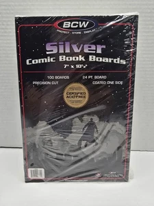 Pack 100 BCW Silver Age /Era Comic Book Acid Free Backing Boards white backers - Picture 1 of 5