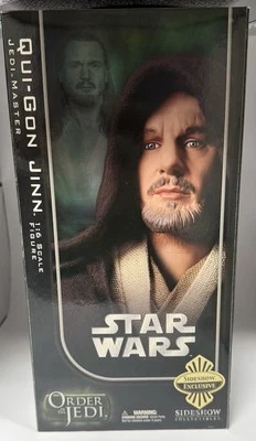 Sideshow Star Wars ЭКСКЛЮЗИВ Qui-Gon Jinn Jedi Master 2006 Полный Нераспечатанный - Изображение 1 из 4