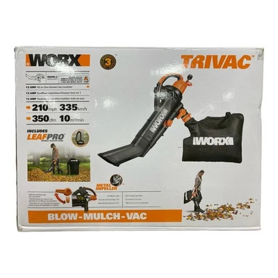 Soplador/trituradora/aspiradora Worx TriVac eléctrico con cable de 12 amperios con sistema Leafpro Foto 1 de 2