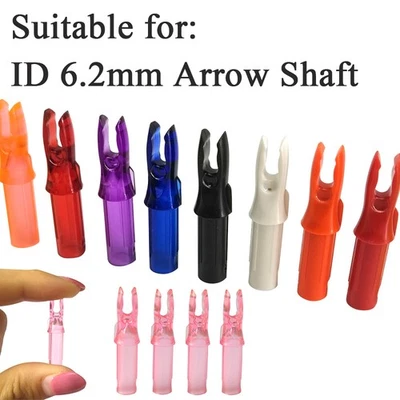 60pcs Arrow Nocks ID6.2mm Insert Tails Plastic Archery Arrow Shaft Bow Hunt DIY - Image 1 of 4