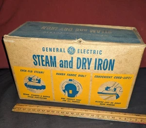 OLD VINTAGE GE STEAM & DRY IRON F60 EMPTY BOX GENERAL ELECTRIC - Picture 1 of 10
