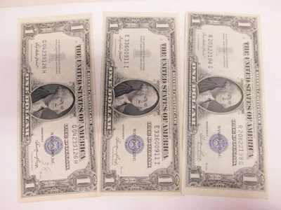 TRÊS NOTAS DE CERTIFICADO DE PRATA US$ 1 US 19345 - BOM - Imagem 1 de 2