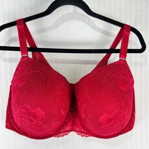 Torrid Sexy Red Lace Bra Push-Up Plunge Women’s Plus Size 42DDD Back Smoothing - Picture 1 of 6