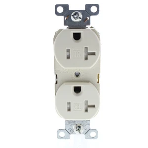 Cooper TRBR20LAM Light Almond 20A Tamper Resistant Duplex Receptacle 5-20R 125V - Picture 1 of 5